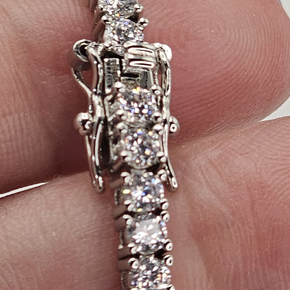 8 Inch CZ White Gold Filled - Picture 3 of 5